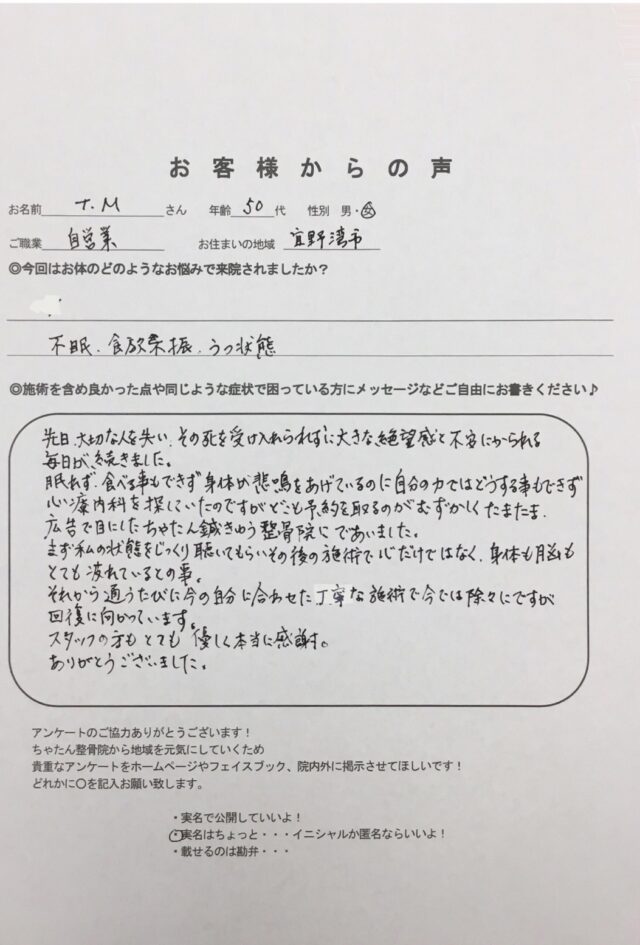 アンケート用紙